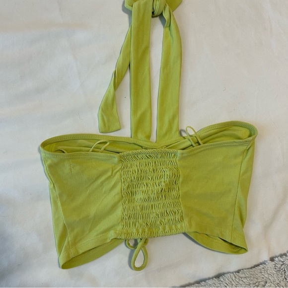 Urban Outfitters Tia Cinch Halter Top Green Crop Top Small - Picture 3 of 4